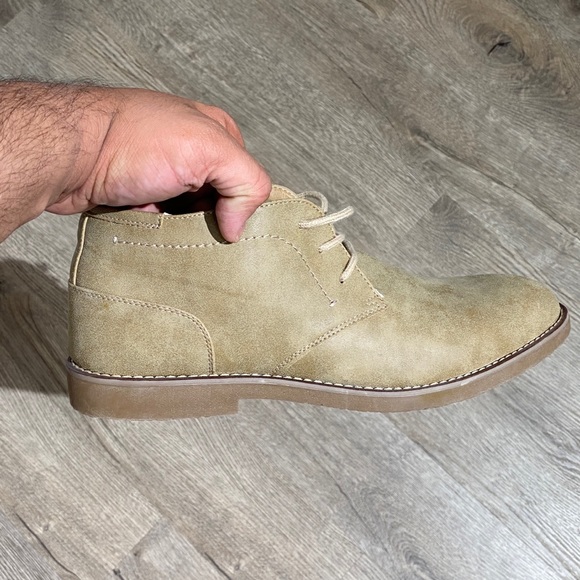 New Mens Suede Beige Dress Shoes with laces, comfort insoles size 12 - Picture 11 of 13